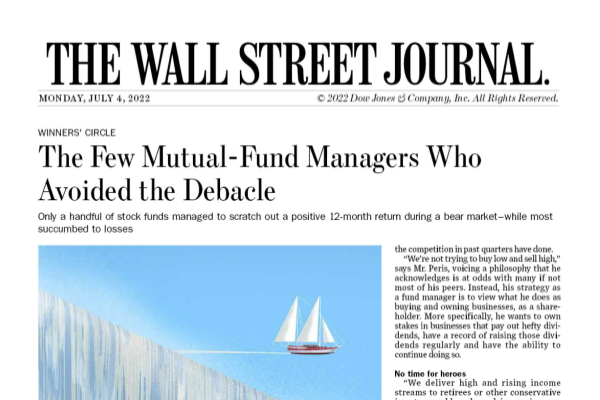 Wall Street Journal: Portfolio Manager Mike Morey and Dividend Harvest Fund Featured in ‘The Few Mutual Fund Managers Who Avoided the Debacle’