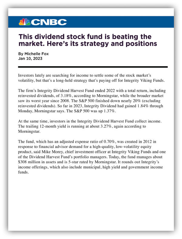 Dividend Harvest Fund Featured in CNBC